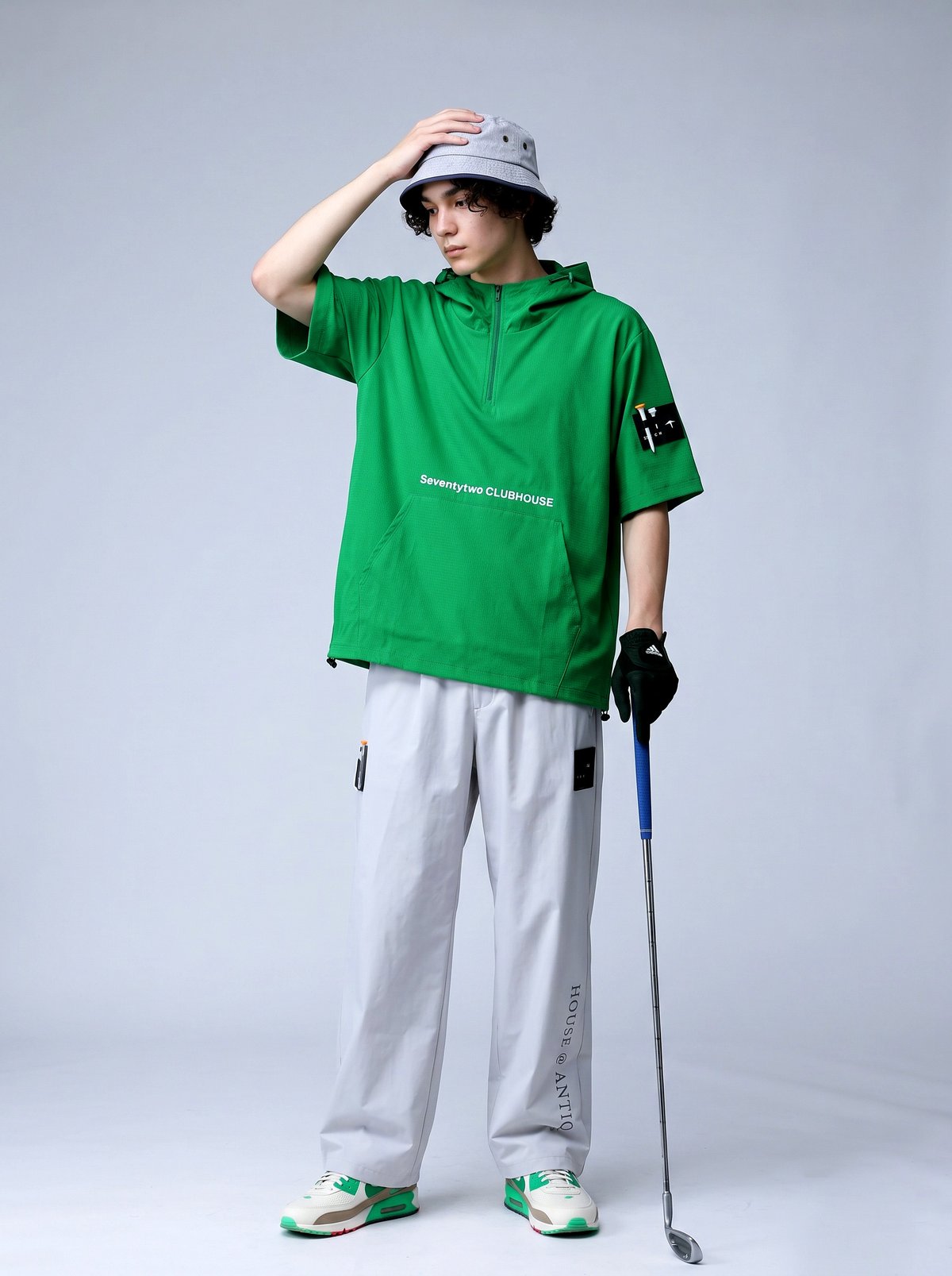 トップス　グリーン ANTIQUA GOLF×STCH】 SeersuckerTops-green | 【公式】