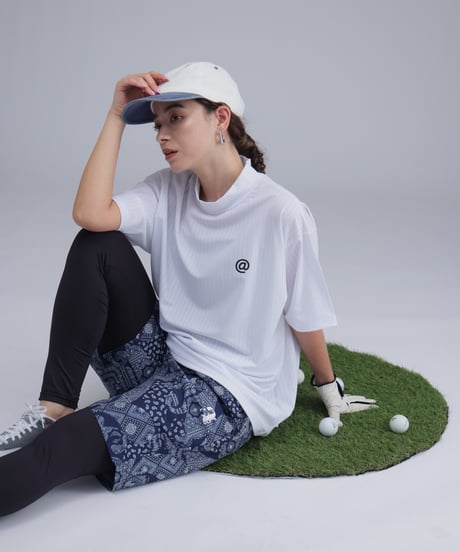 【 ANTIQUAGOLF×STCH 】printed short sleeve tops-white