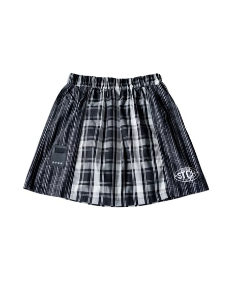 【ANTIQUAGOLF×STCH】 Check Logo Skirt-black