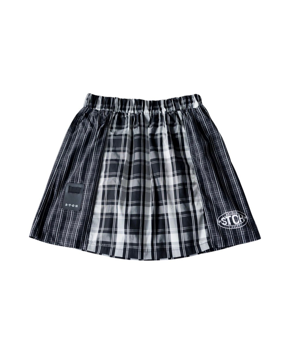 ANTIQUAGOLF×STCH】 Check Logo Skirt-black | 【公式