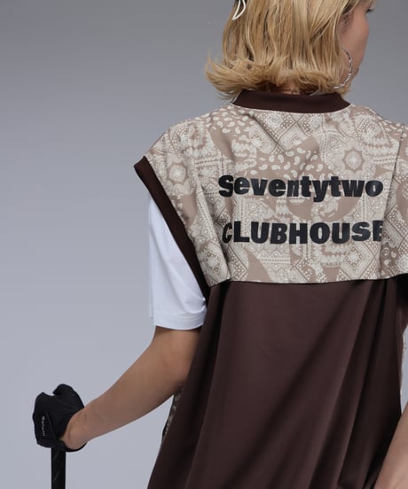 【 ANTIQUAGOLF×STCH 】paisley pattern vest-brown