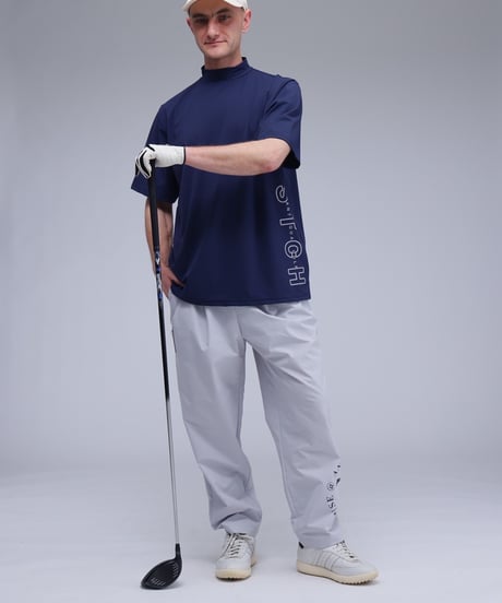 【ANTIQUAGOLF×STCH】UNISEX(ユニセックス)side logo mockneck tops-navy