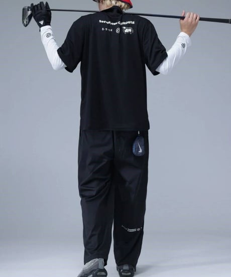 【ANTIQUAGOLF×STCH】UNISEX（ユニセックス）logo pants-black