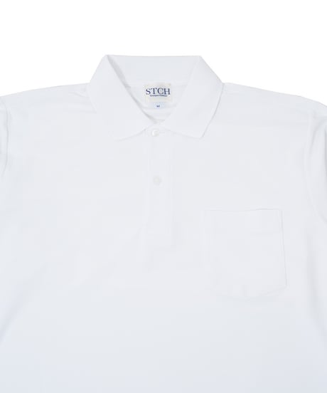 STCH ORIGINAL【Flag logo polo L/S-white】