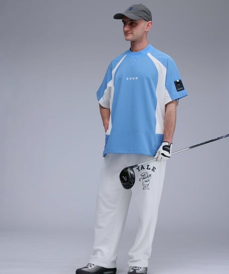 【ANTIQUAGOLF×STCH】UNISEX(ユニセックス)colored tech halfsleeve-blue