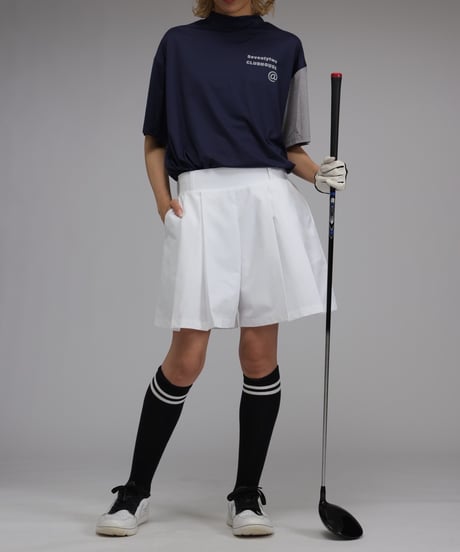 【ANTIQUAGOLF×STCH】LADIES（レディース）A-line half pants white