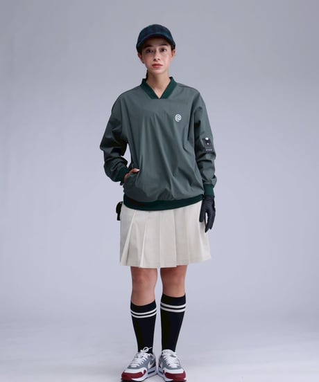 【ANTIQUAGOLF×STCH】v-neck logo tops-green