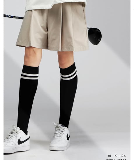 【ANTIQUAGOLF×STCH】LADIES（レディース）A-line half pants beige