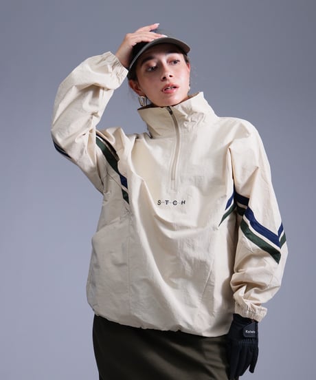 【ANTIQUAGOLF×STCH】Line design Pullover-beige