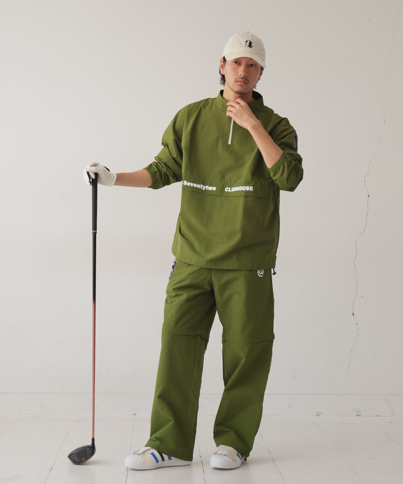 ANTIQUAGOLF×STCH 】regen 2waypullover-khaki |