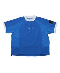 【ANTIQUAGOLF×STCH】UNISEX（ユニセックス）ribbed coler tops-blue