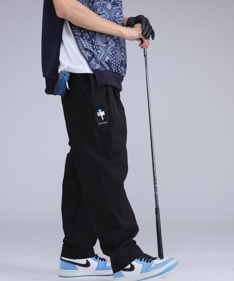 ANTIQUAGOLF×STCH 】color combination pants-bla