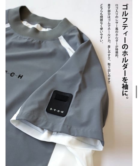【ANTIQUAGOLF×STCH】UNISEX(ユニセックス)colored tech halfsleeve-black