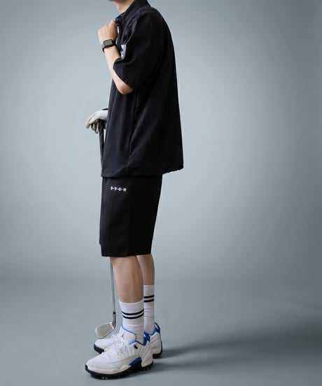 【ANTIQUA GOLF×STCH】Seersucker HalfPants-black