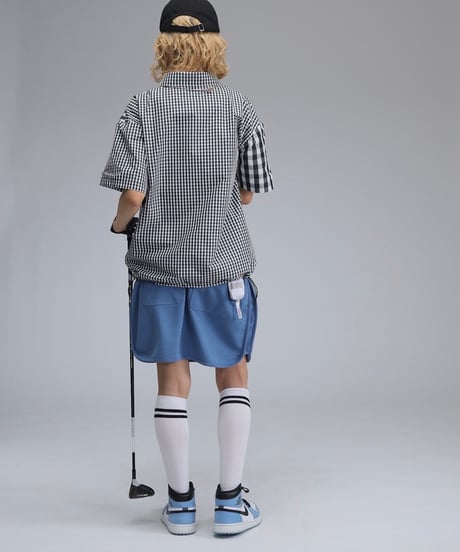 【 ANTIQUAGOLF×STCH 】coloorblock logo skirt-blue