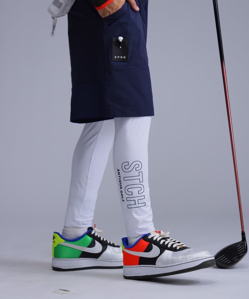 ANTIQUAGOLF×STCH】Logo leggings-white | 【公式】STC
