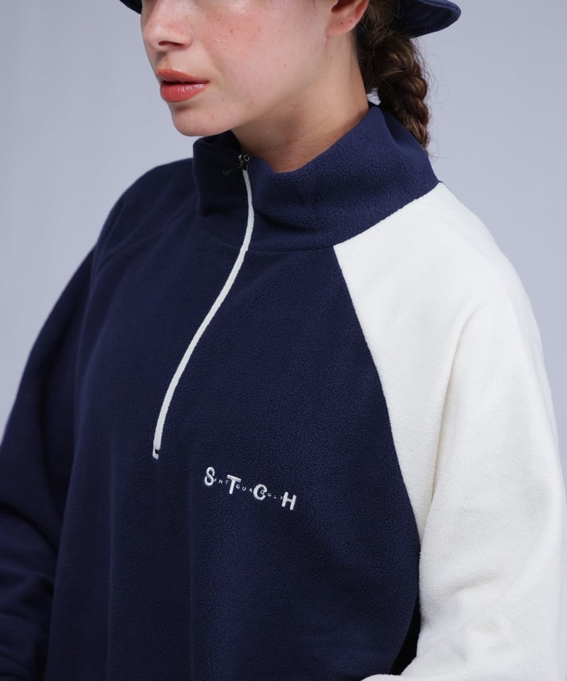 【ANTIQUAGOLF×STCH】check logo pullover ANTIQUAGOLF×STCH】Color Block Fleece Pullover-n
