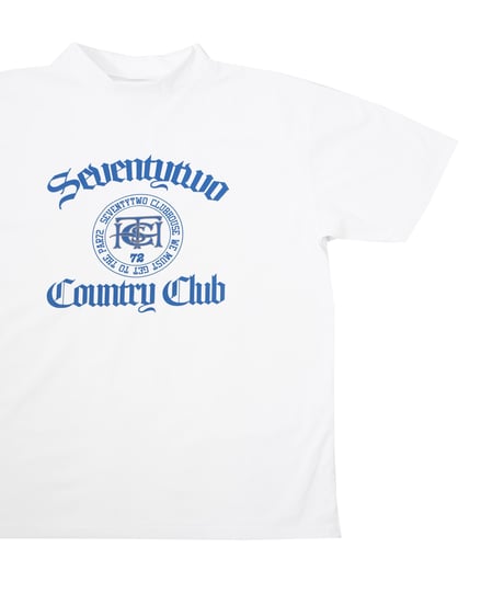 STCH ORIGINAL 【mock neck STCH COUNTRYCLUB-white×blue】