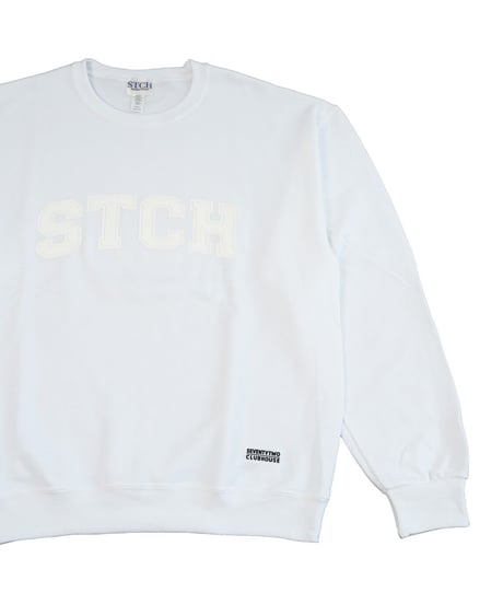 STCH【College Logo crew neck-white】