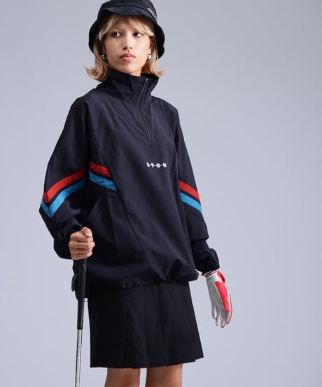 【ANTIQUAGOLF×STCH】 Line design Pullover-black