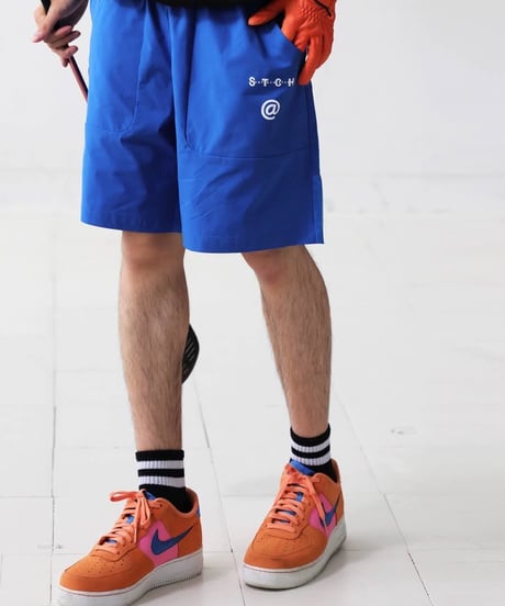 【ANTIQUAGOLF×STCH】UNISEX（ユニセックス）logo half pants-blue