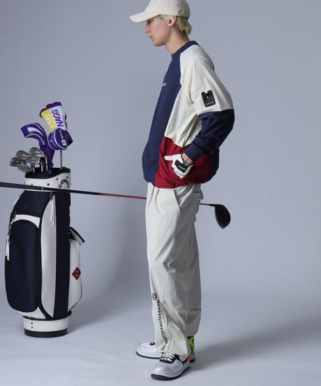 【ANTIQUAGOLF×STCH】Color Block Pullover-navy
