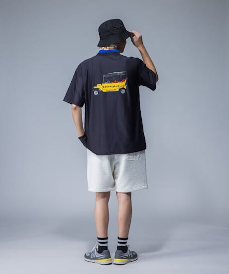 【ANTIQUAGOLF×STCH】UNISEX（ユニセックス）back print tee-black