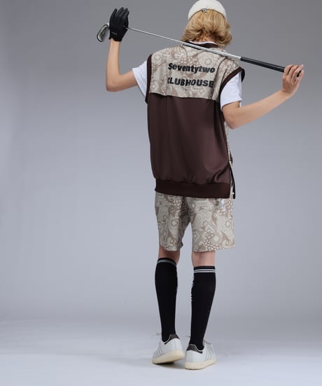 【 ANTIQUAGOLF×STCH 】paisley half pants-beige