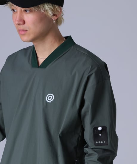 【ANTIQUAGOLF×STCH】v-neck logo tops-green
