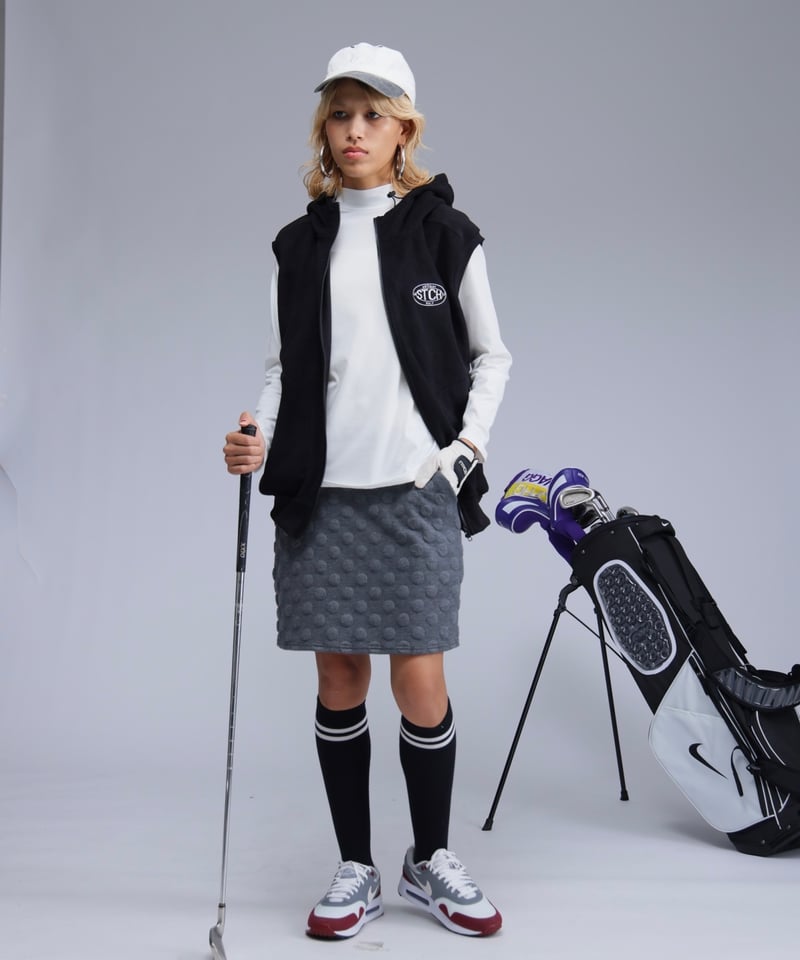 ANTIQUAGOLF×STCH】UNISEX（ユニセックス） Button Mock Ne