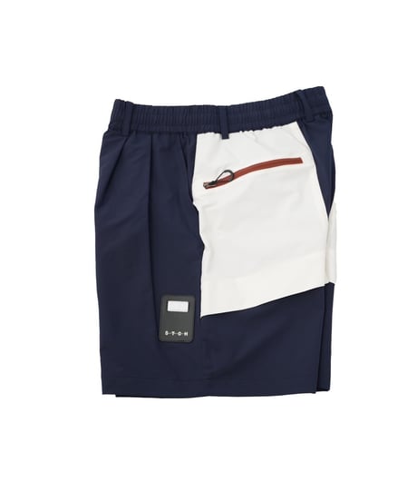 【 ANTIQUAGOLF×STCH 】contrast half pants-offwhite×navy