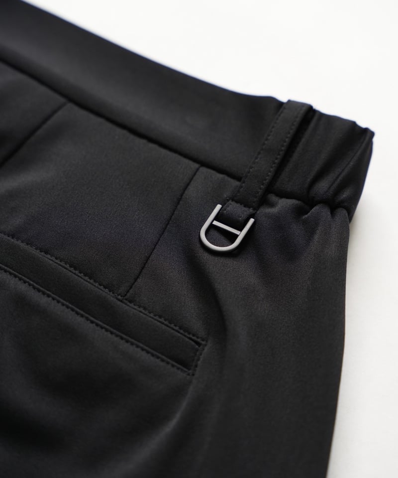 STCH ORIGINAL【side gather stretch pants-black】