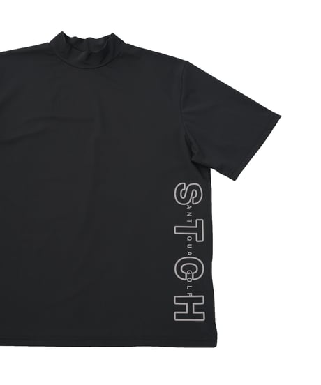 【ANTIQUAGOLF×STCH】UNISEX(ユニセックス)side logo mockneck tops-black