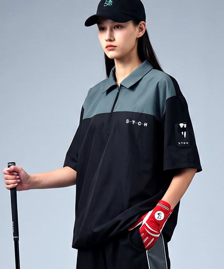 【ANTIQUA GOLF×STCH】Colored Tech Tops-black