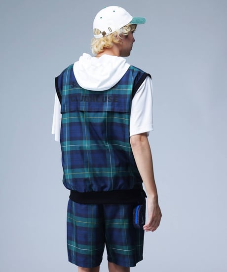 【ANTIQUAGOLF×STCH】UNISEX（ユニセックス）check half pants-green