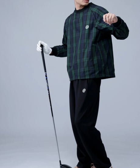 【ANTIQUAGOLF×STCH】UNISEX（ユニセックス）check logo pullover-blackwatch