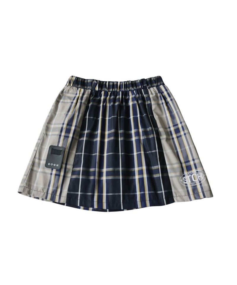 ANTIQUAGOLF×STCH】 Check Logo Skirt-navy | 【公式】