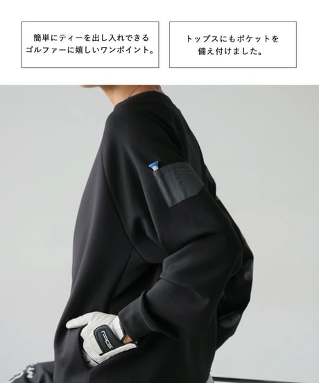 【ANTIQUAGOLF×STCH】UNISEX（ユニセックス）dot design tops-white
