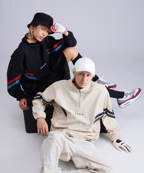 【ANTIQUAGOLF×STCH】Line design Pullover-beige