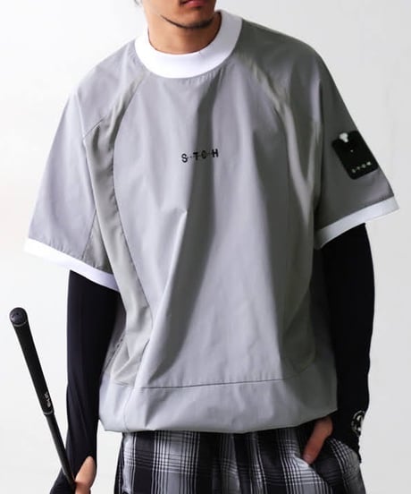 【ANTIQUAGOLF×STCH】UNISEX（ユニセックス）ribbed coler tops-gray