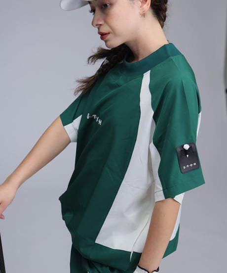 【ANTIQUAGOLF×STCH】UNISEX(ユニセックス)colored tech halfsleeve-green