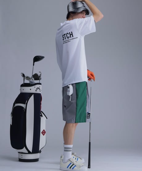 【 ANTIQUAGOLF×STCH 】printed short sleeve tops-white