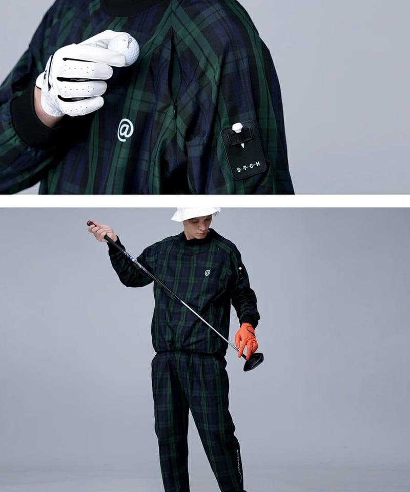 ANTIQUAGOLF×STCH】UNISEX（ユニセックス）check logo pull