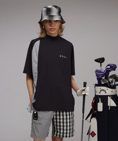 【 ANTIQUAGOLF×STCH 】Asymmetry Logo Tops-black