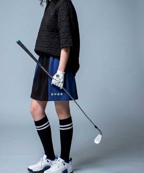 【ANTIQUA GOLF×STCH】LADIES（レディース）Colorblock Half Skirt-black