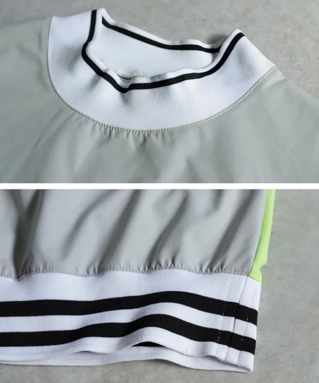【 ANTIQUAGOLF×STCH 】backcolor mockneck tops-lightgray