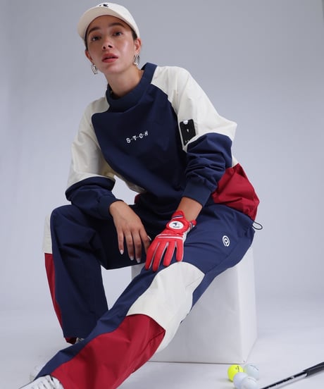 【ANTIQUAGOLF×STCH】Color block pants-navy