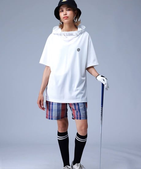 【ANTIQUAGOLF×STCH】UNISEX（ユニセックス）short sleeve hooded-white