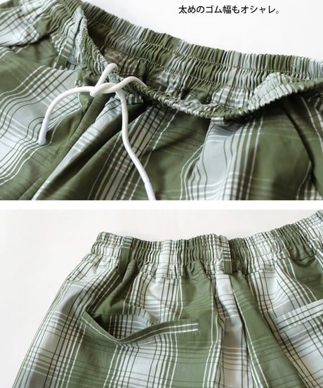 【ANTIQUAGOLF×STCH】UNISEX(ユニセックス) check half pants-black