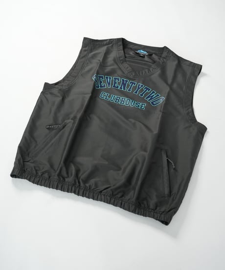 STCH 【college logo nylon vest- charcoal gray】